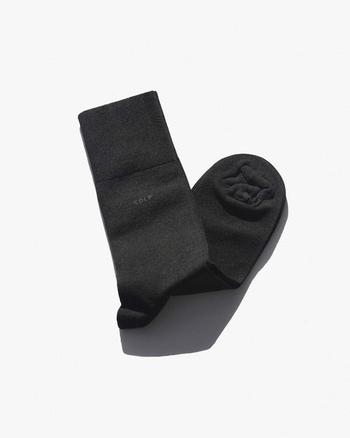 Folded Mid-Length Socks in Charcoal Grey