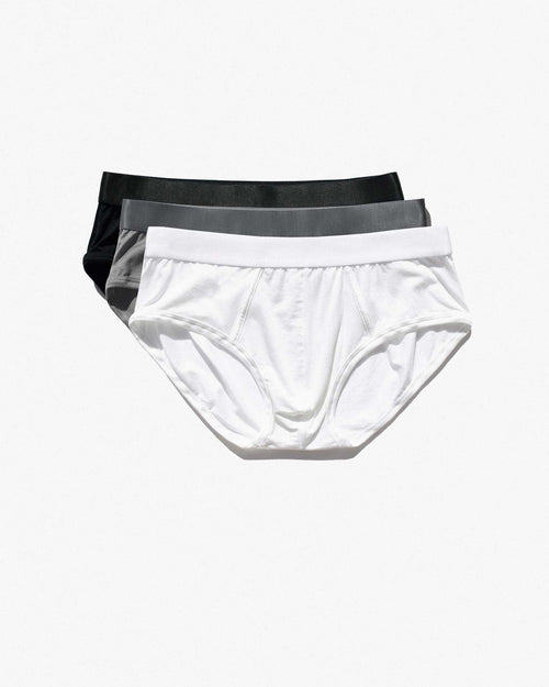 3 × Lyocell Y-Brief in Black + Sky Grey + White