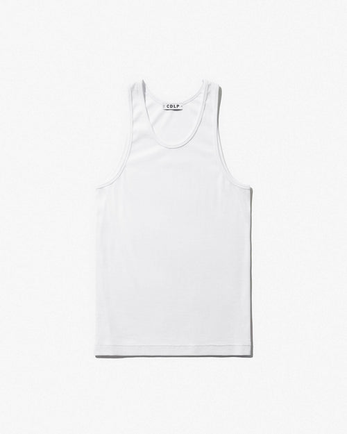 Rib Tank Top in White ### thumbnail