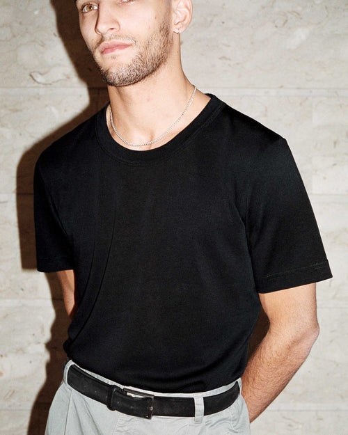 Sebastien wearing Heavyweight T-Shirt in Black