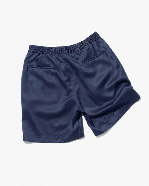 Home Shorts in Navy Blue made of Lyocell with back pockets