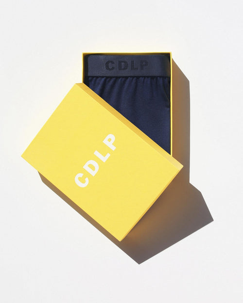 Lyocell  Long Johns in Navy Blue in yellow signature box