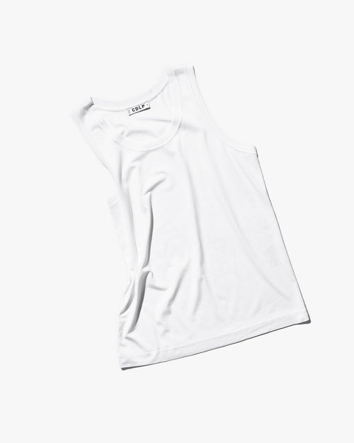 Lyocell Midweight Tank Top in White